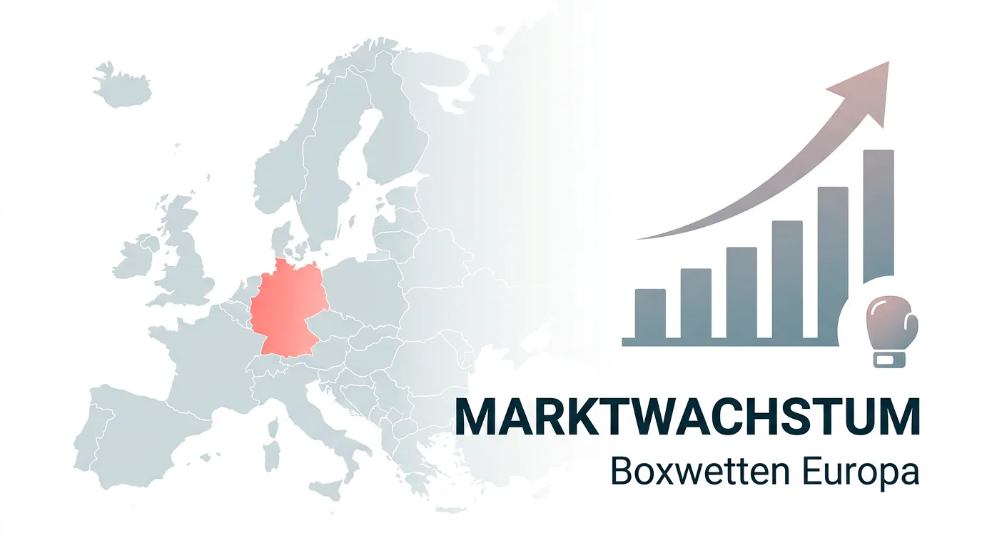 Weltkarte mit Boxwetten-Marktanteilen und Wachstumsprognosen in Europa