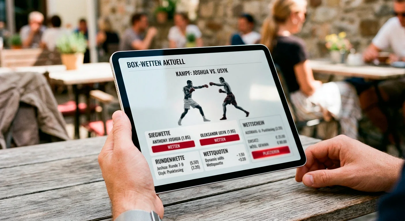 Übersicht der Boxwetten-Wettarten mit Moneyline und Rundenwetten auf einem Bildschirm