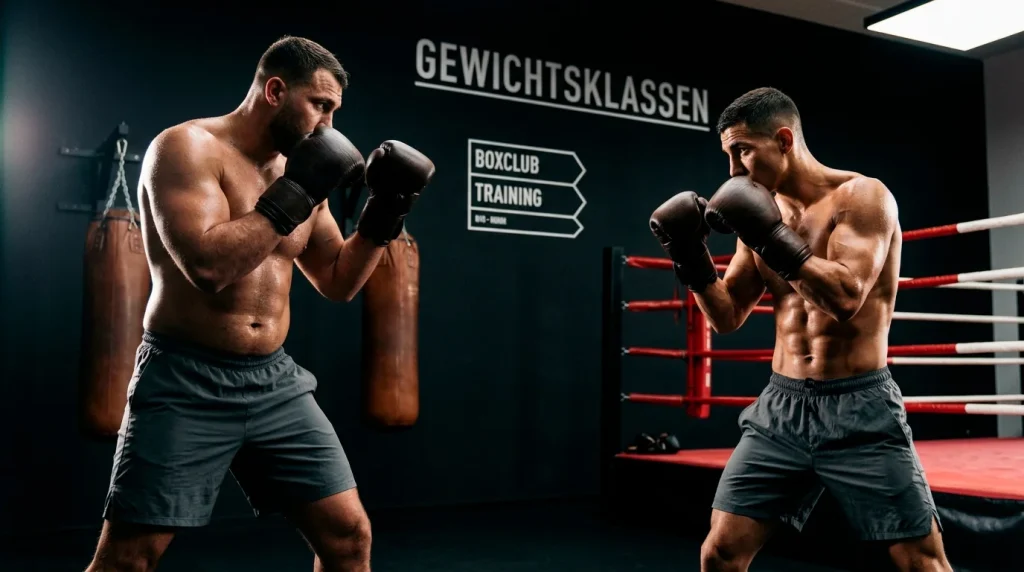 Boxer verschiedener Gewichtsklassen im Boxring